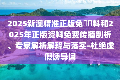 2025新澳精准正版免費資料和2025年正版资料免费传播剖析、专家解析解释与落实-杜绝虚假诱导词