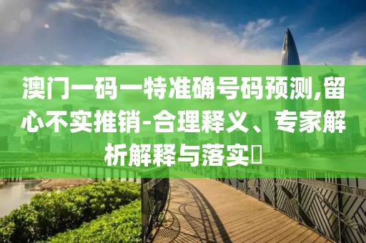 澳门一码一特准确号码预测,留心不实推销-合理释义、专家解析解释与落实?