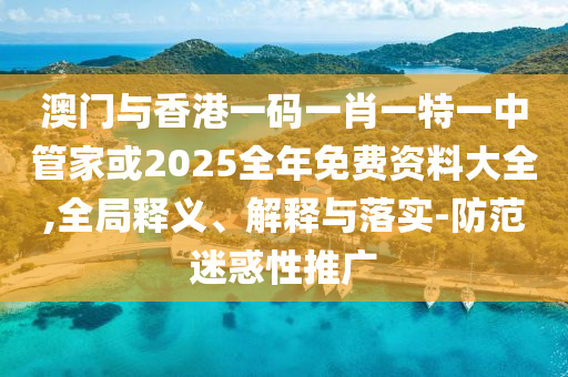 澳门与香港一码一肖一特一中管家或2025全年免费资料大全,全局释义、解释与落实-防范迷惑性推广